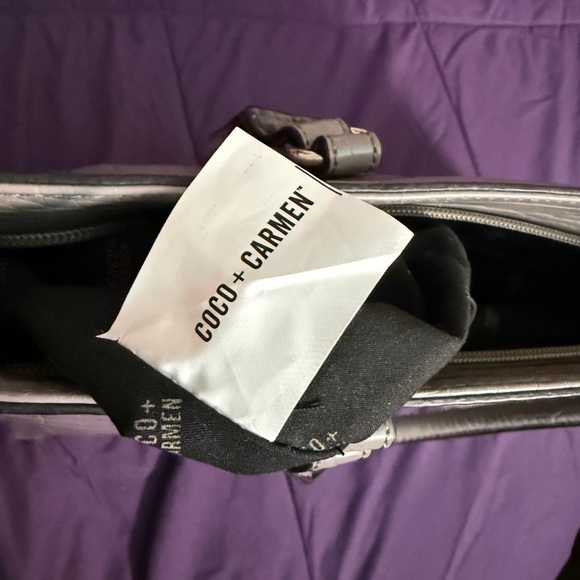 Coco + Carmen Elegant Black and Silver Tote - Picture 7 of 15